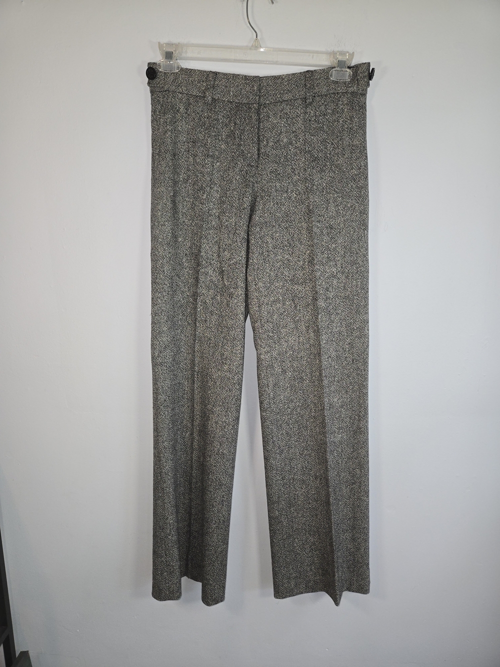 Tory Burch "Wood Tweed" Shimmer Metallic Wool Blend Trousers - Size 6 EUC